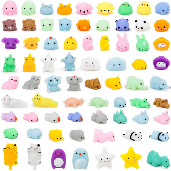 72 kpl Kawaii Squishies, leluja lastenjuhliin, mini stressi