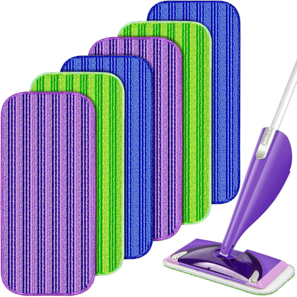 6 PAKK Gjenbrukbare Moppputer for Swiffer WetJet Mopp, WetJet Refills WetJet