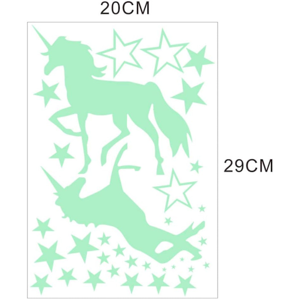Luminous Unicorn Väggdekal Luminous Häst Väggdekaler Stjärna F