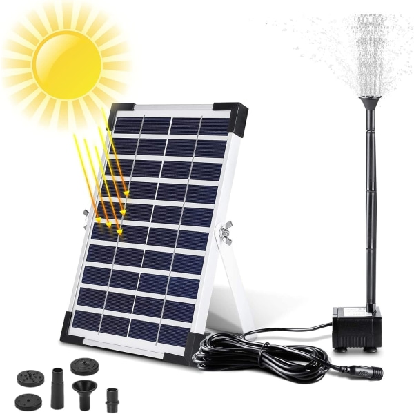 5W Udendørs Solar Fountain, Solar Dam Pumpe, Solar Vandpumpe til