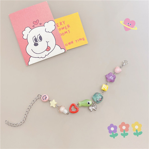 8 stk. Sommerfarvede blomsterarmbånd Indie Håndlavet Flow