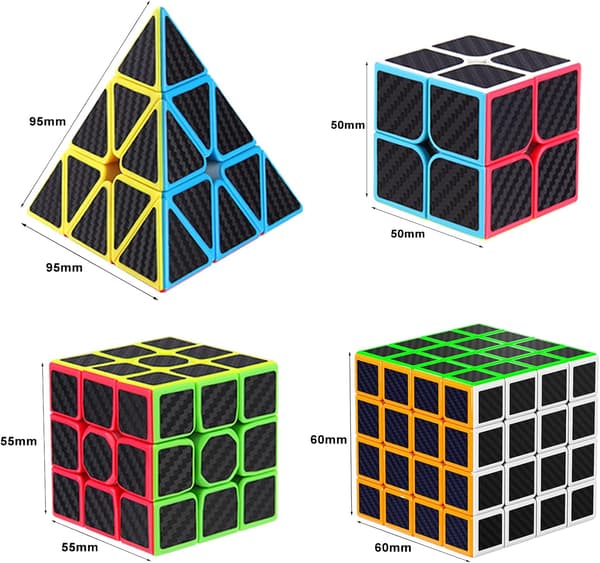 Speed ​​Cube Sæt, Puslespil Cube Bundt af 2x2 3x3 4x4 Pyramid Speed ​​Cu