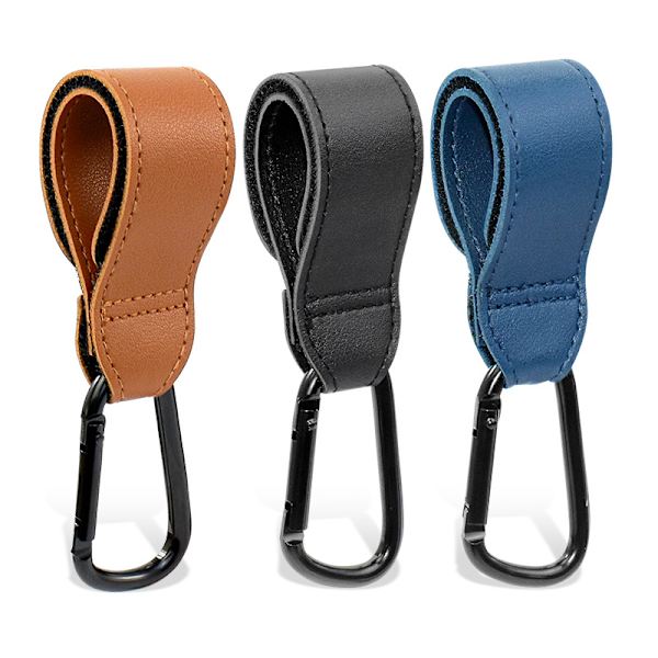 6 stk. PU-lær babybag vognkrok, dreibar 360 grader