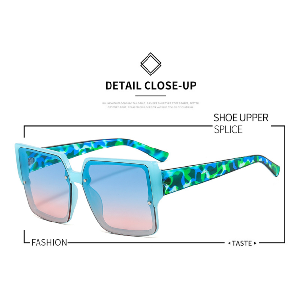 2022 nya damsolglasögon mönster färg box Glasögon Hip Hop Gor