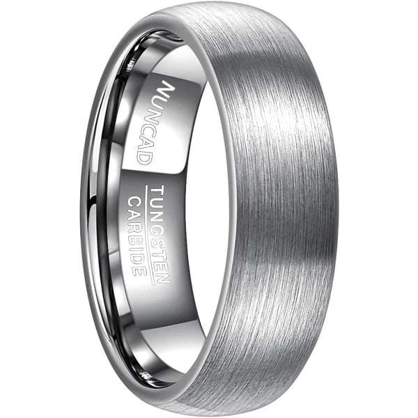 7/8 mm Silver White Ring Herr/Dam Mönsterlös Tungsten Ring S