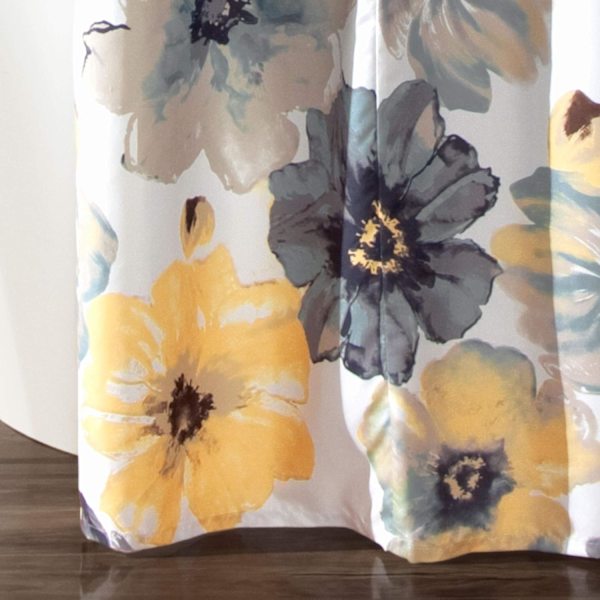 Bruseforhæng - Badeværelse Blomsterstort Blomsterstof Tryk Design