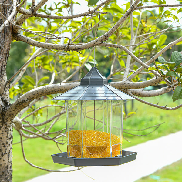 Outdoor Hanging Bird Feeder - Large Capacity Waterproof Seed Disp