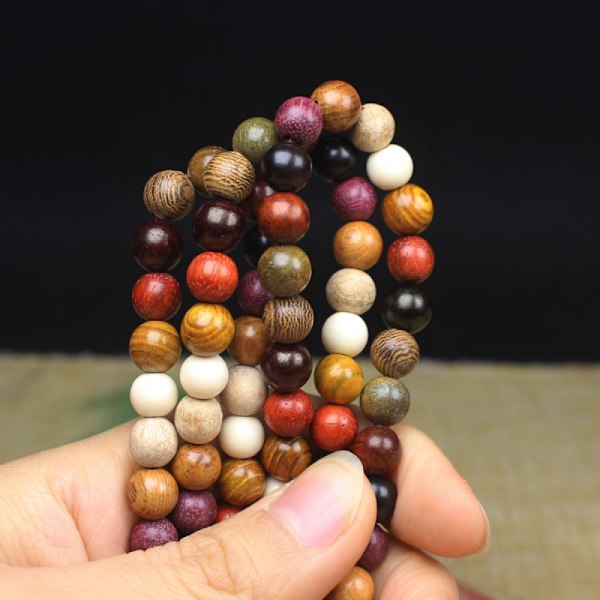 Dobaozhu 108 st Armband med Buddha-Pärlor Färgglada Sandelträsträngar Fashi