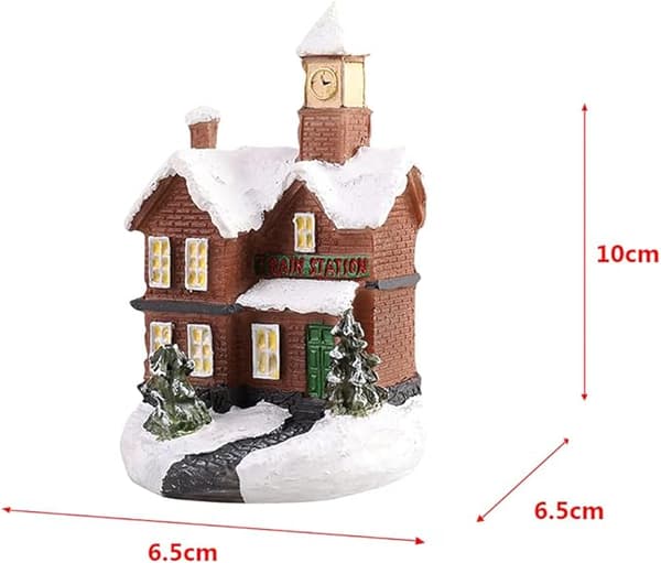 Julelandsbyhus med lys, lysende juleharpiks