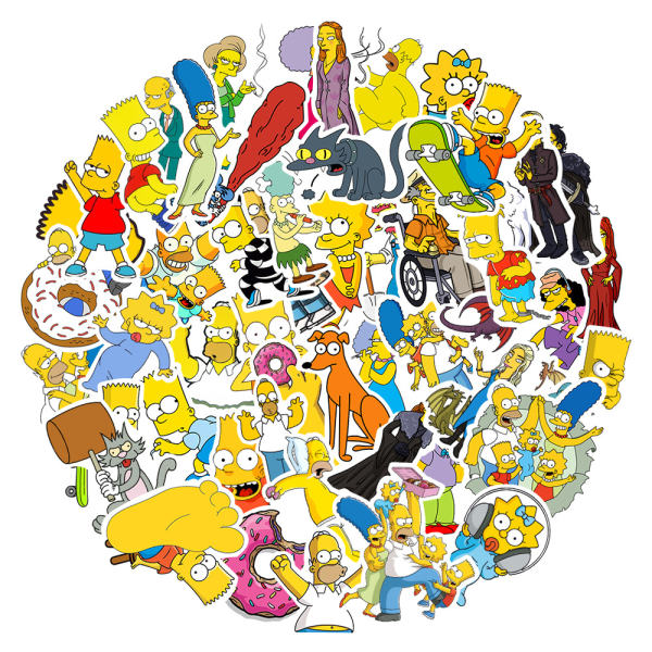Simpsons-klistermærker med 50 stk. Vandtætte mærkater tegneserieklistermærker til S