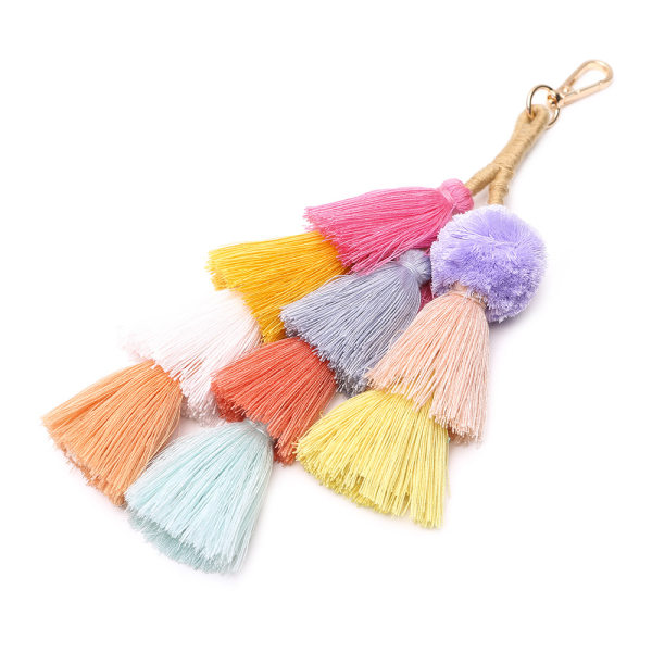 Colorful Tassel Bag Charm Key Chain