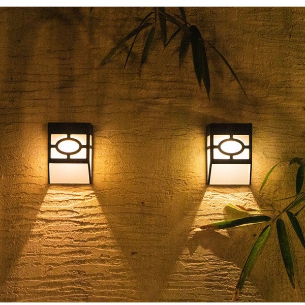 Solar Outdoor Wall Light Wireless Waterproof Fence Lights, Porch,