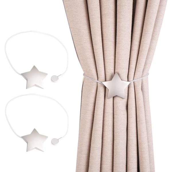 2 stk. magnetiske gardinholdere, legeringsstjerne gardinholdere