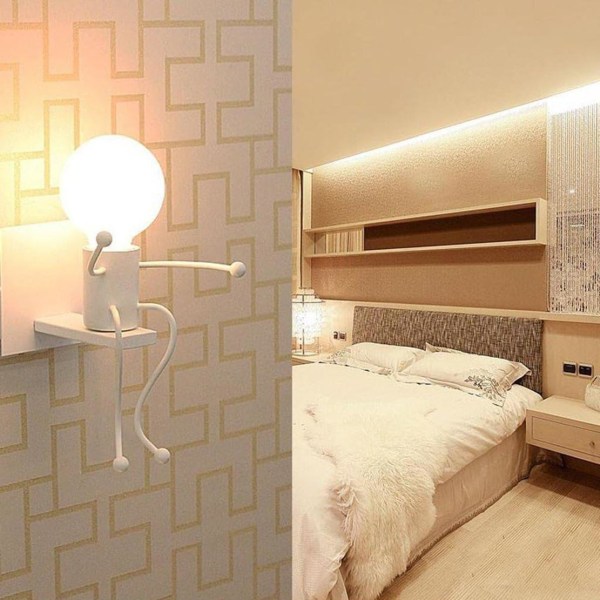 Kreativ vägglampa Retro järn Vintage vägglampa Modern individuell