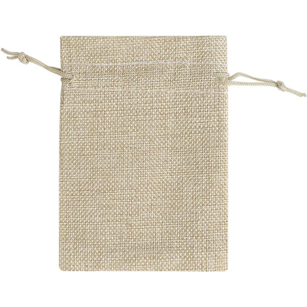 50 st Jutepåsar för gåvor, bröllop, hessian, linne, smyckespåsar