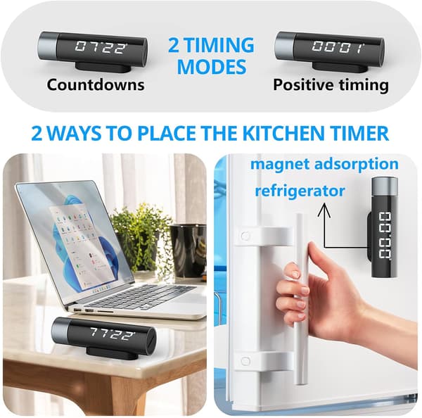 Køkken Timer Digital Timer Magnetisk Nedtællings Køkken Timer til