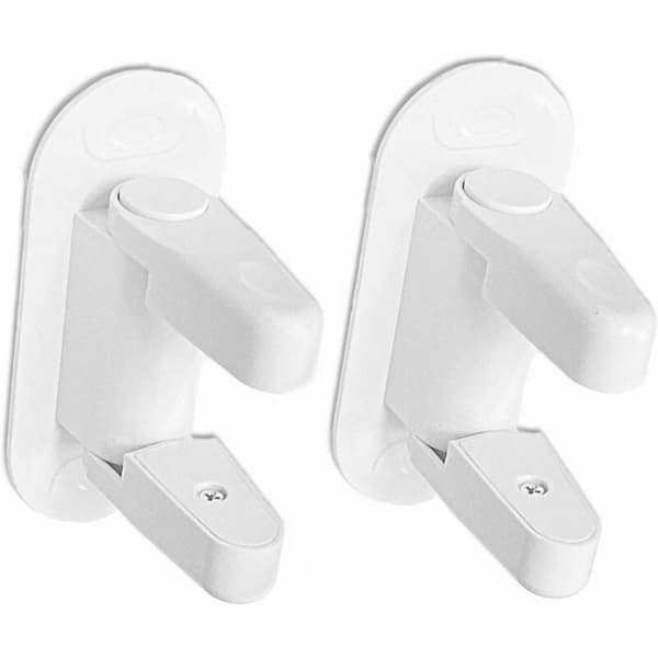 Barnlås med spärr - 2-pack vita dörrlås designade