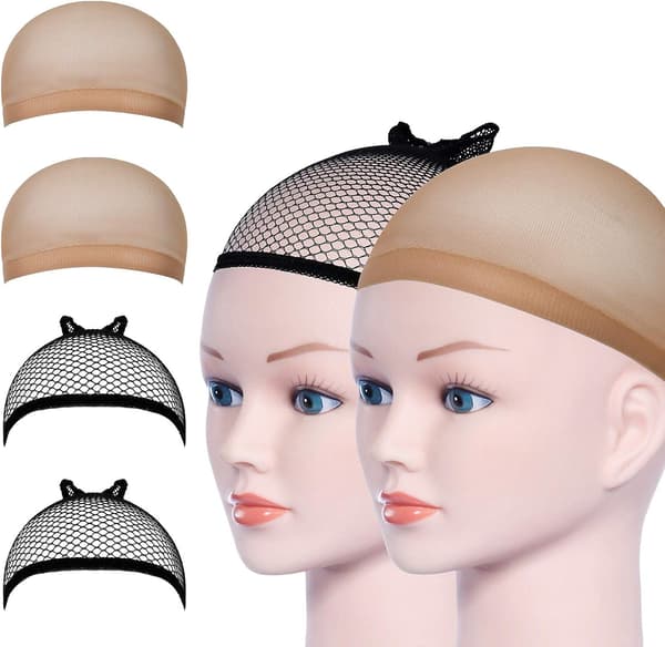 4 st perukmössa, nylon perukmössa unisex mössa, perukhattar för män a