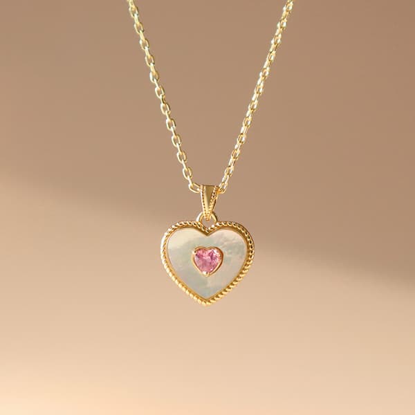 Peach Sweetheart Shell Halskæde - Guld