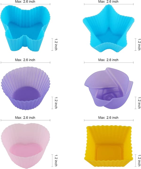 Genanvendelige silikonebagekopper, muffinbagekopper, cupcake-liner