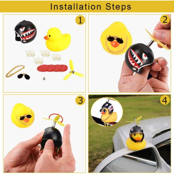 4 Duck Bicycle Bell Novelty Helmet Yellow Duck Bicycle Bell Beaut