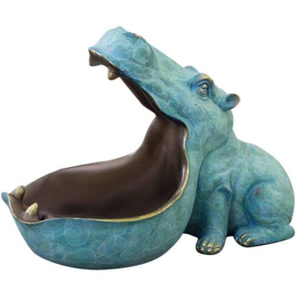 Hippo Nyckelskål för Hallbord, Dekorativ Skål Nyckelbricka - 30x16x20cm - H