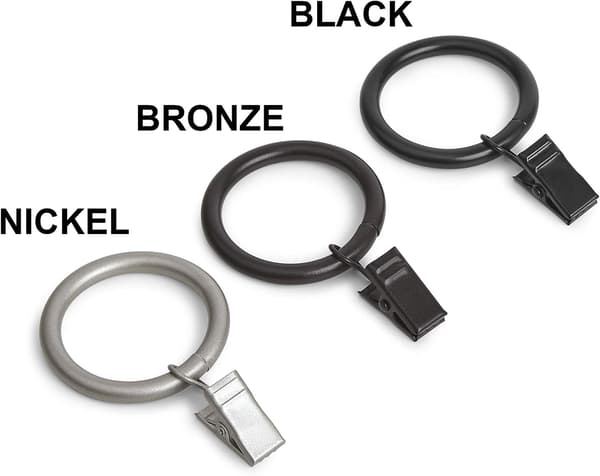 Basics 1\" Gardinklips, 7-pakning, Svart