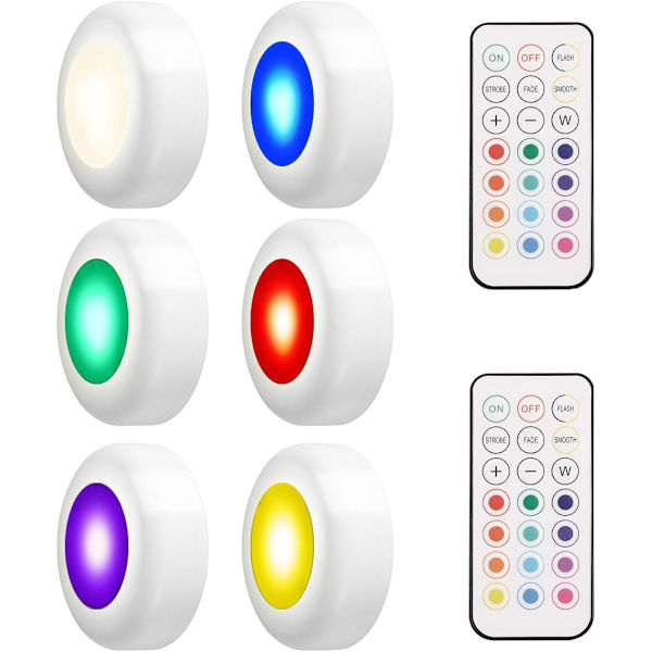 6 stk. LED-spotlights til underskabe i køkkenet, trådløse