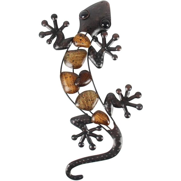 Metall Gecko Utomhus Väggdekor Ödla Trädgård Art Hängande Decorati