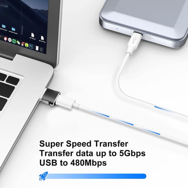 4-pack USB C-hona till USB-haneadapter, typ A-laddningskabel