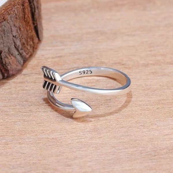 Massiv 925 Sterling Sølv Dame Ringe, Justerbar Vintage Sølv