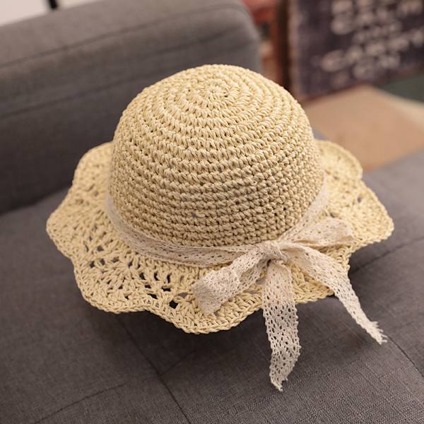 Baby Toddler Flickor Halm Solhatt Sommar Strandhatt