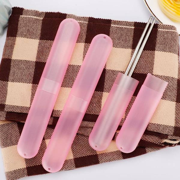 2 st rosa plast tandborsthållare bärbar resecamping tandborste