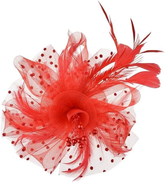 Fascinator fjerhat til bryllup, damehat til festligheder, pandebånd og clips