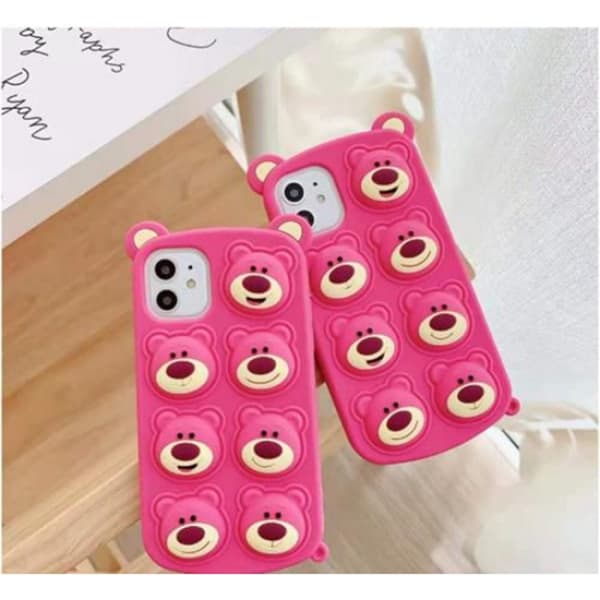 Pop it Fidget Bear Rosa Skal till iPhone 11