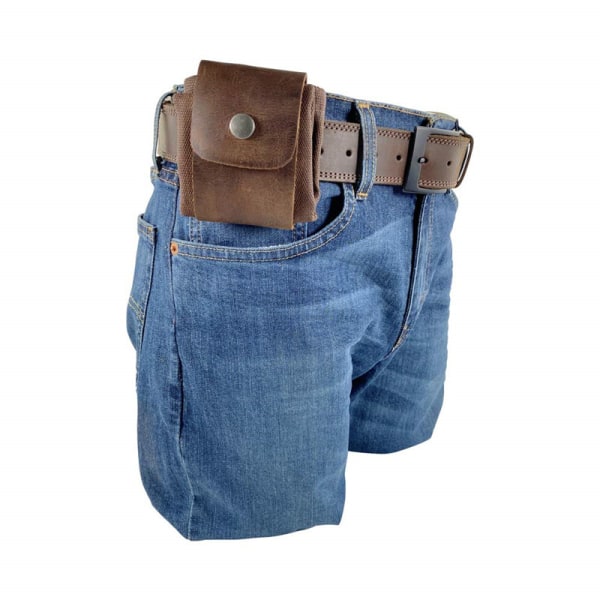 Bushcraft-väska i läder och canvas Upkey bältesväska för damer och män B