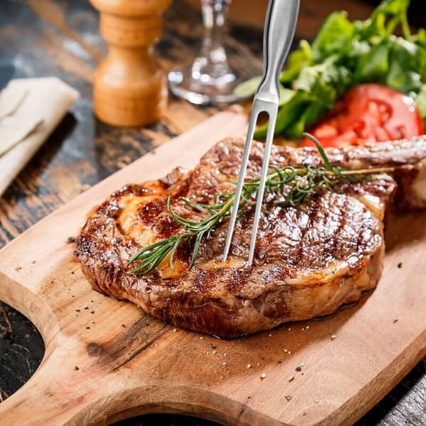 Kødspyd, rustfrit stål, professionelt grillspyd, sølv, 27 cm