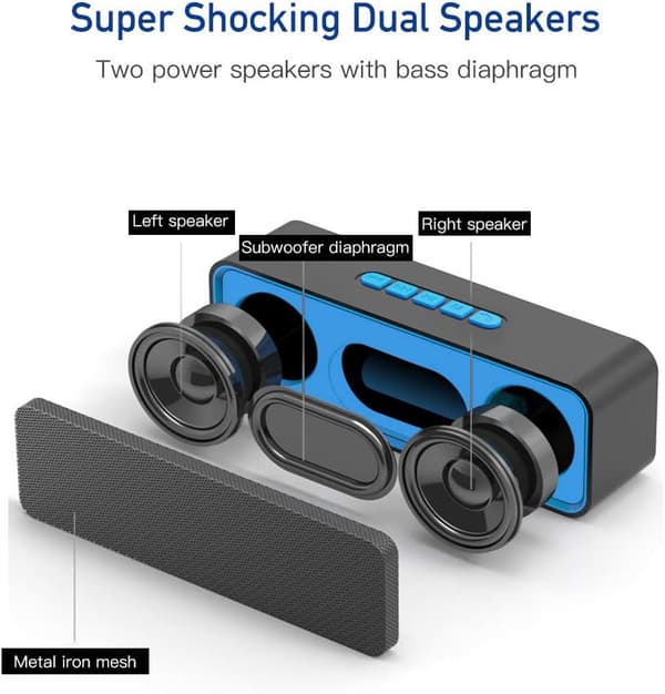 Bluetooth-højttaler Bluetooth 5.0 bærbar højttaler med stereo Ster