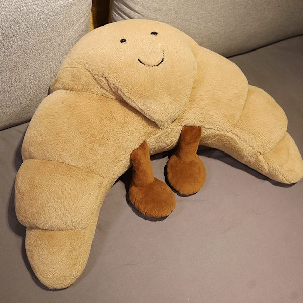 Mjuk tecknad karaktär croissant docka plysch mat leksak fylld bagu