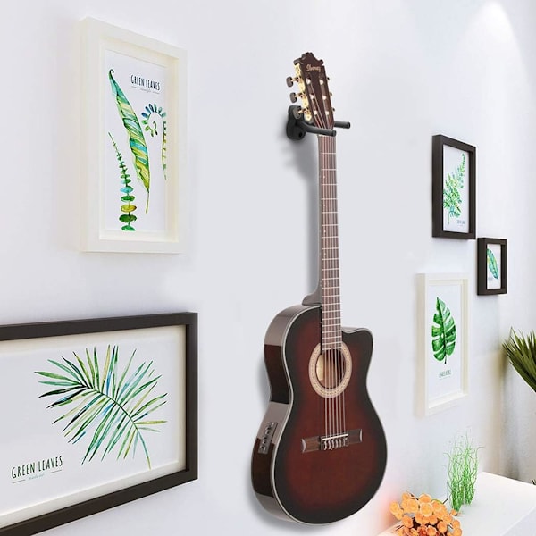 2-pack väggfästen för gitarr - krokar för akustisk, elektrisk bas och vägg