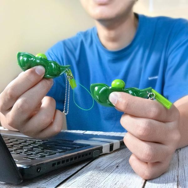 3-pakning Squeeze-a-Bean Mugen Puchipuchi Fidget-leketøy - Tilfeldig ansiktsuttrykk