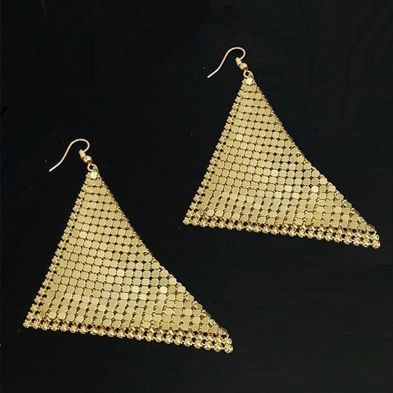 Trendy Dame Øreringe Metal Mesh Grid Sequin Kvast Lange Dråbe Da