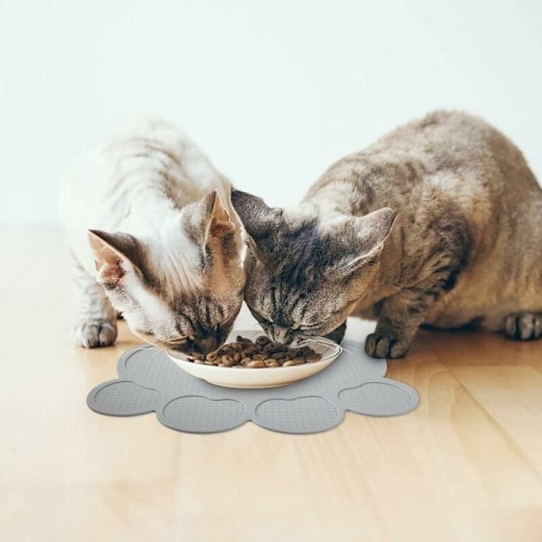 Grå, 40X30cm Hundekatt Matskål Matte Silikon Kjæledyr Mat Matte Sklisikker Fôring