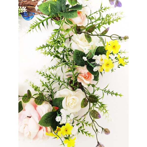 Kunstig pæonkrans Håndlavet blomsterkrans med eukalyptus Le