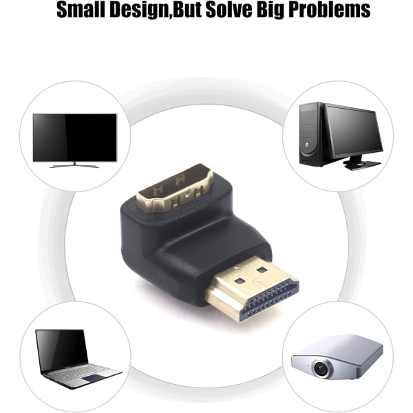 HDMI-adapter 90 grader og 270 grader vinklet HDMI-stik A