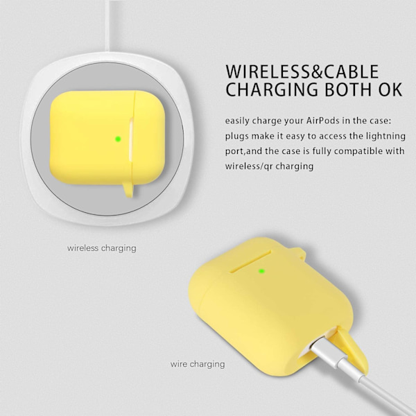 Beskyttende deksel for Airpods, kompatibel med AirPods 2 & 1, Silico