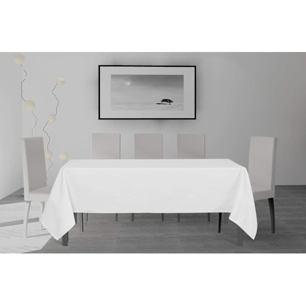 Flekkbestandig rektangulær duk 137x183 cm hvit Rektangulær