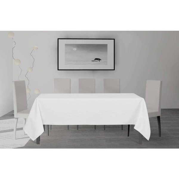 Pletbestandig dug i rektangel 137x183 cm hvid Rektangulær