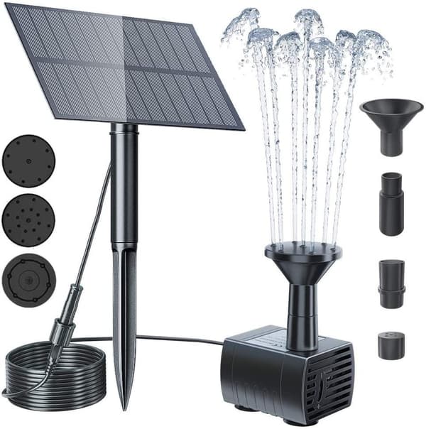 5W utomhus solfontän, solcellsdammpump, solvattenpump för