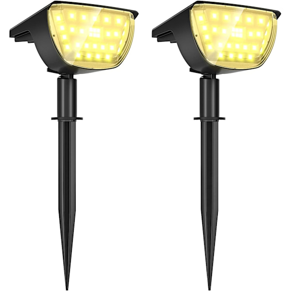 2 kpl 32 LED aurinkokäyttöiset ulkoseinävalaisimet IP67, sopii puutarhaan
